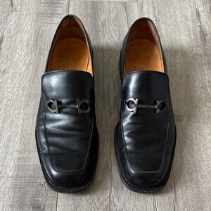 Salvatore Ferragamo Studio Gancini Bit Collection Black Loafers Men’s 13 D